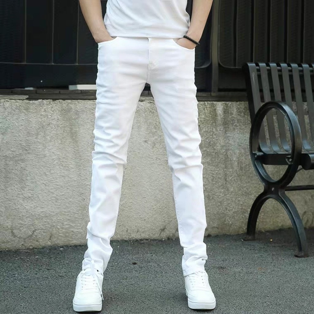 Quần Jeans Za.Ra trắng nam thời trang vải co giãn ôm chân, không phai màu và xù lông hàng đẹp ưu đãi bất ngờ ĐTREN.SHOP