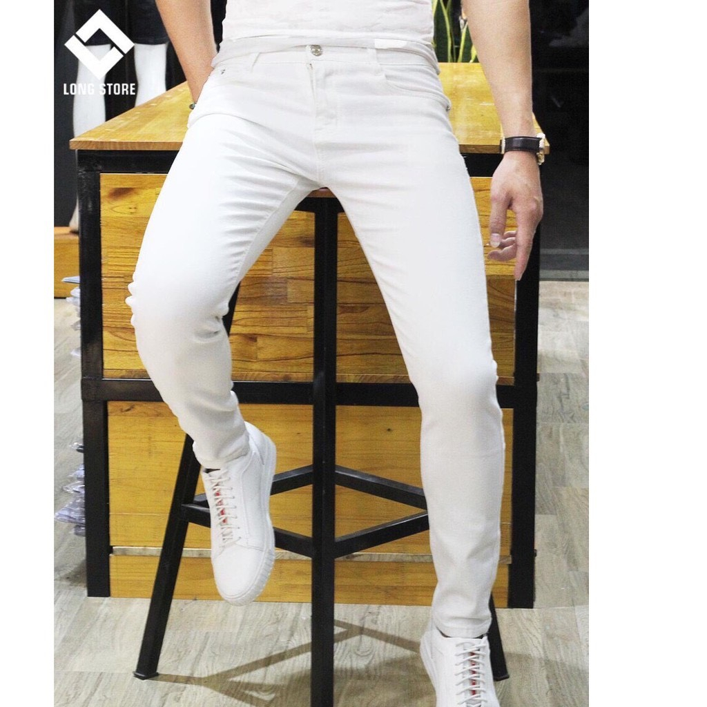 Quần Jeans Za.Ra trắng nam thời trang vải co giãn ôm chân, không phai màu và xù lông hàng đẹp ưu đãi bất ngờ ĐTREN.SHOP