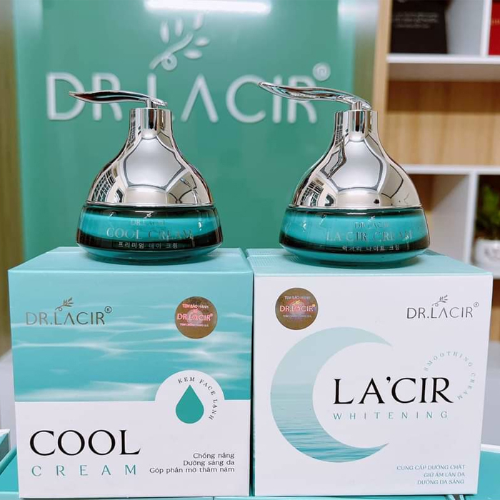 Combo kem chống nắng dưỡng da ban ngày cool cream và cấp ẩm ban đêm dr lacir whitening drlacir [CHÍNH HÃNG-DATE MỚI]