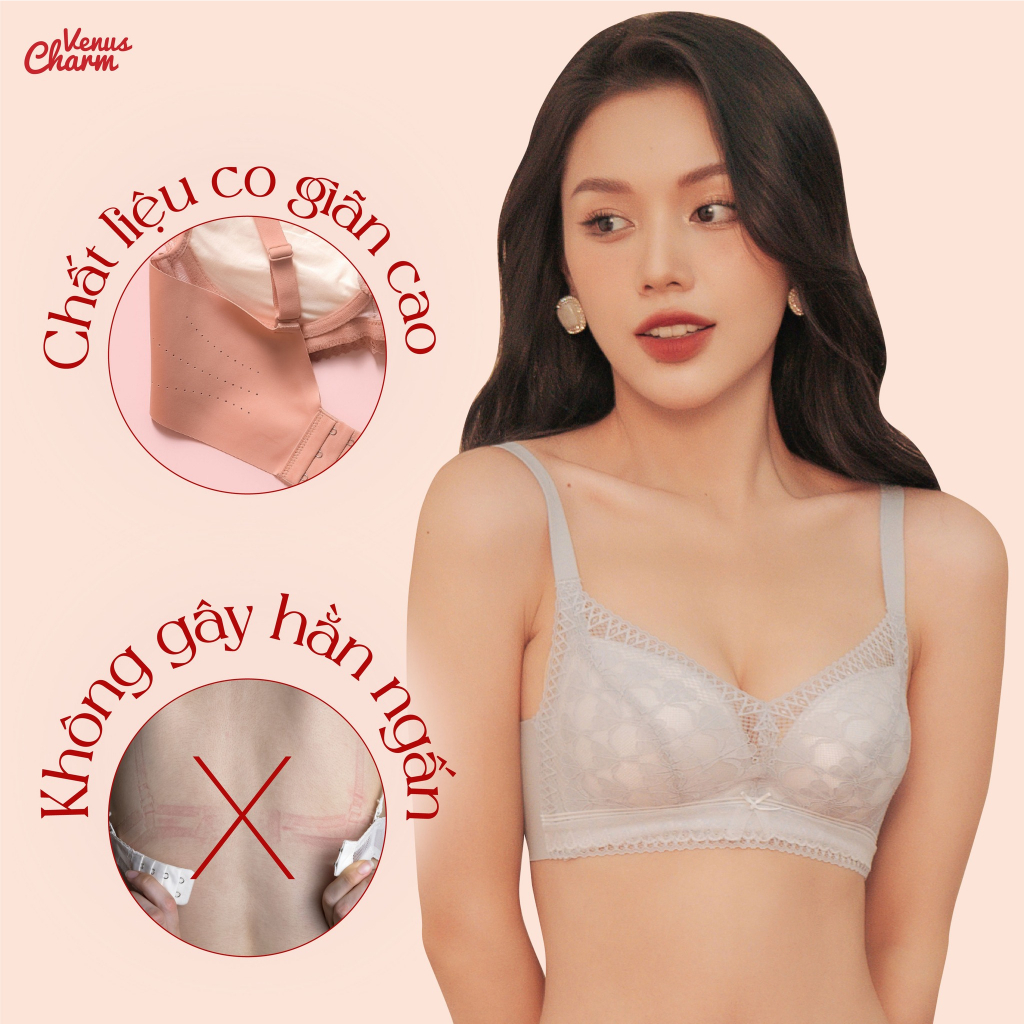 Áo lót không gọng nâng ngực Venus Charm đệm dày nâng đẩy v1 tạo khe quyến rũ 9291