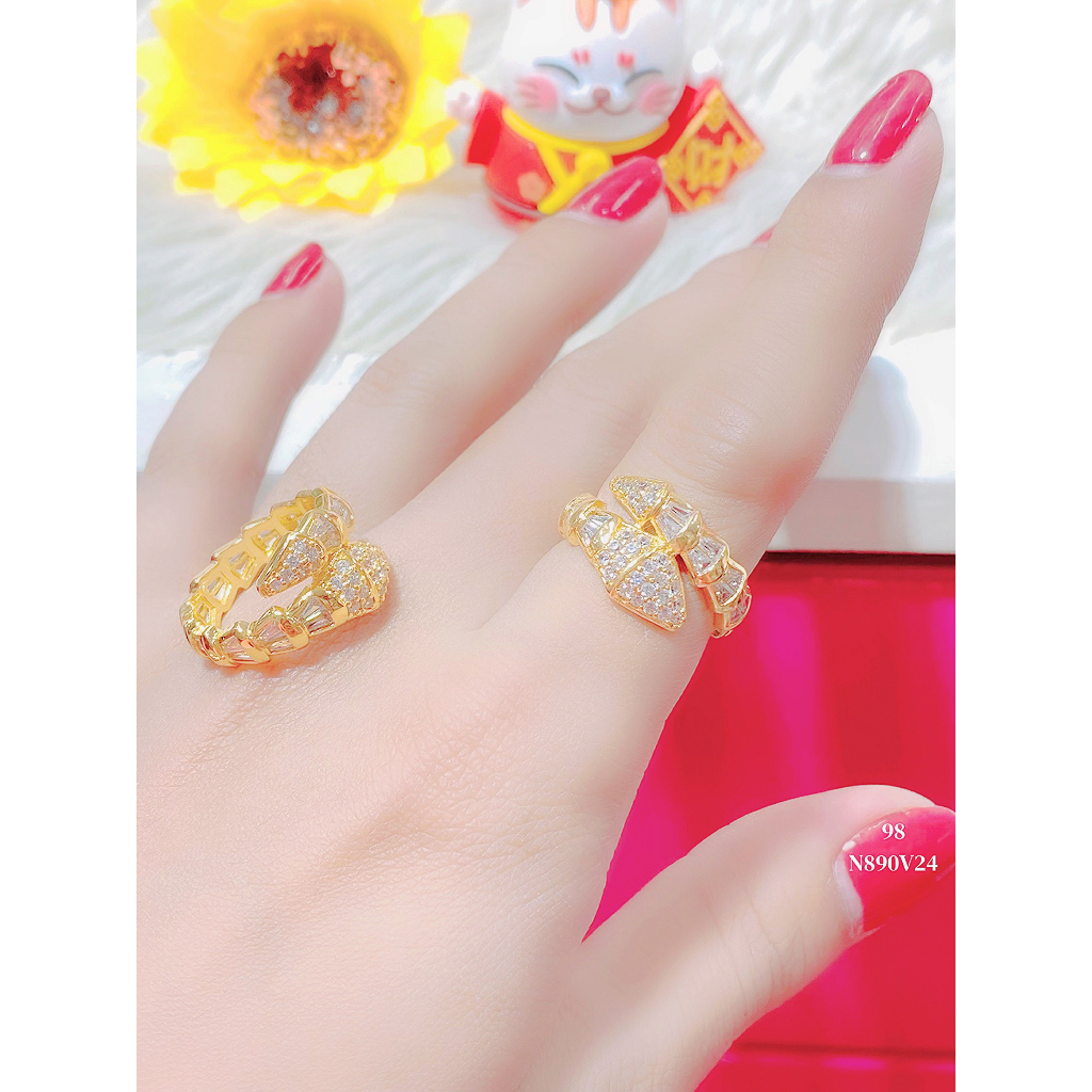 Nhẫn nữ đính xoàn N890 mạ vàng cao cấp (giá tốt nhất)