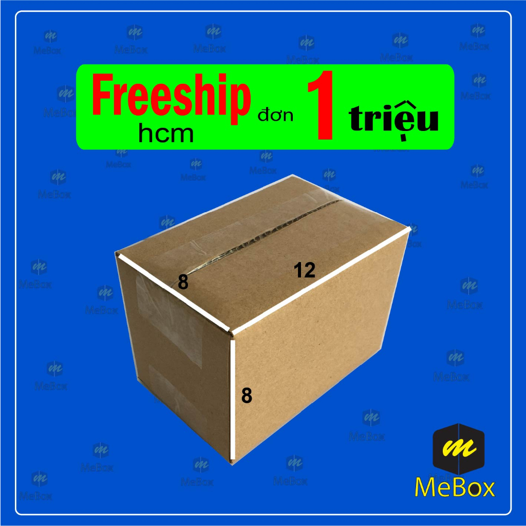 hộp giấy 12x8x8 bộ 20 trơn cứng cáp