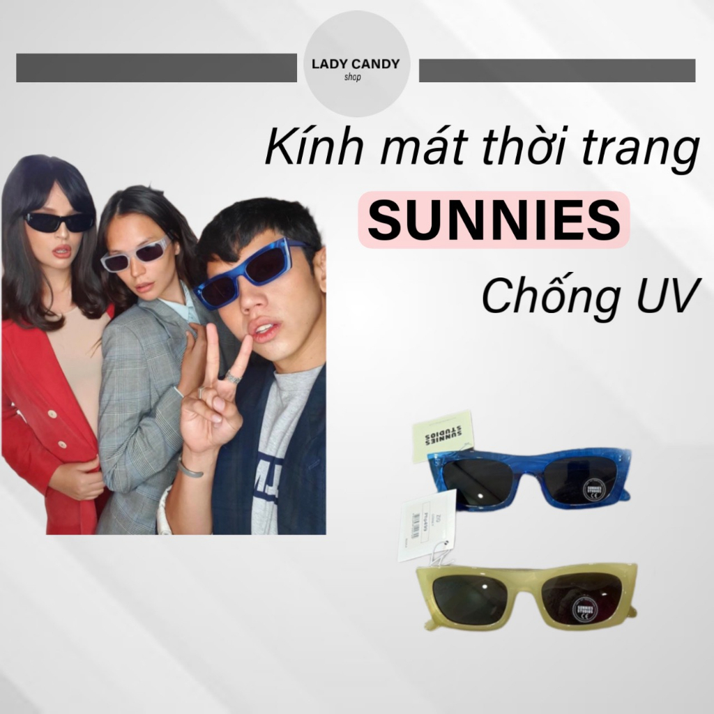Mắt kính thời trang nam nữ, Kính mát chồng tia UV mẫu mới trendy 2023