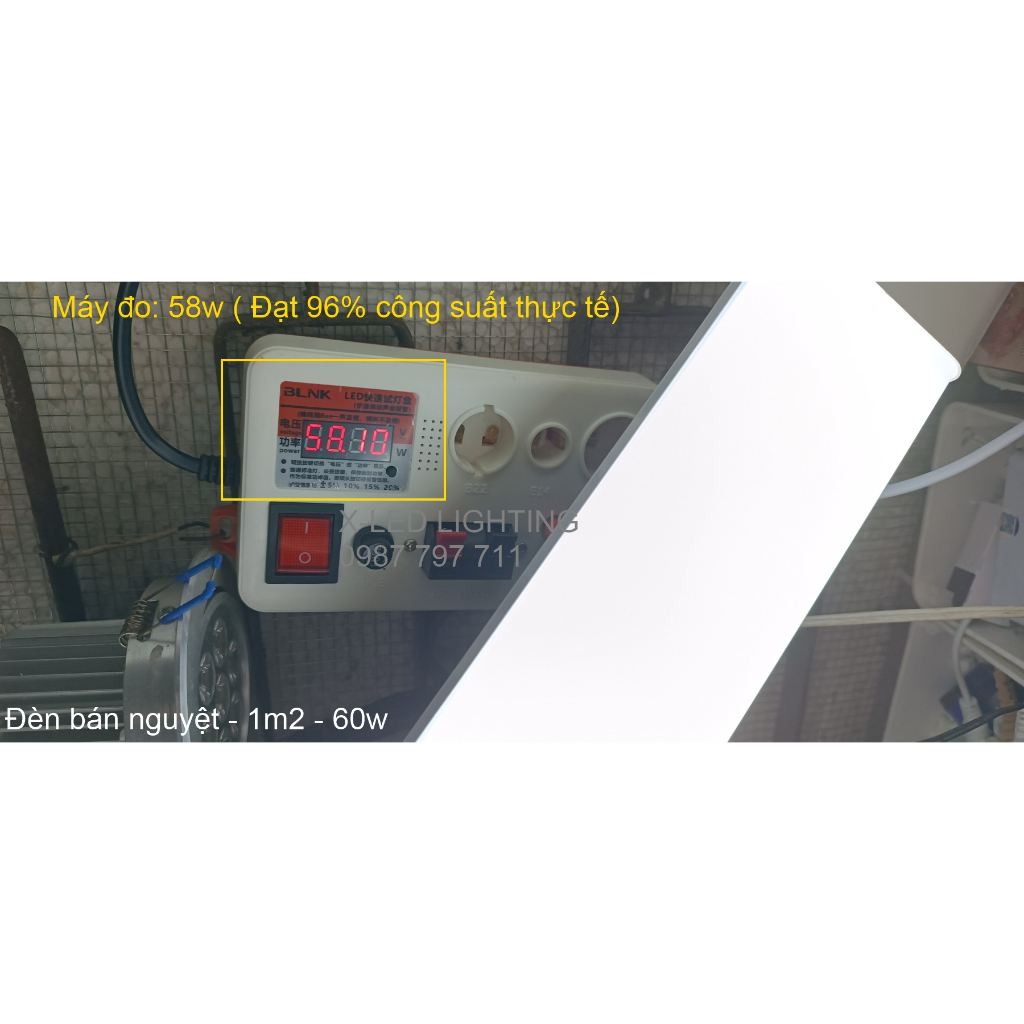 Đèn bán nguyệt, đèn T8, Đèn tuýp, đầu vuông -  60w - dài 1m2