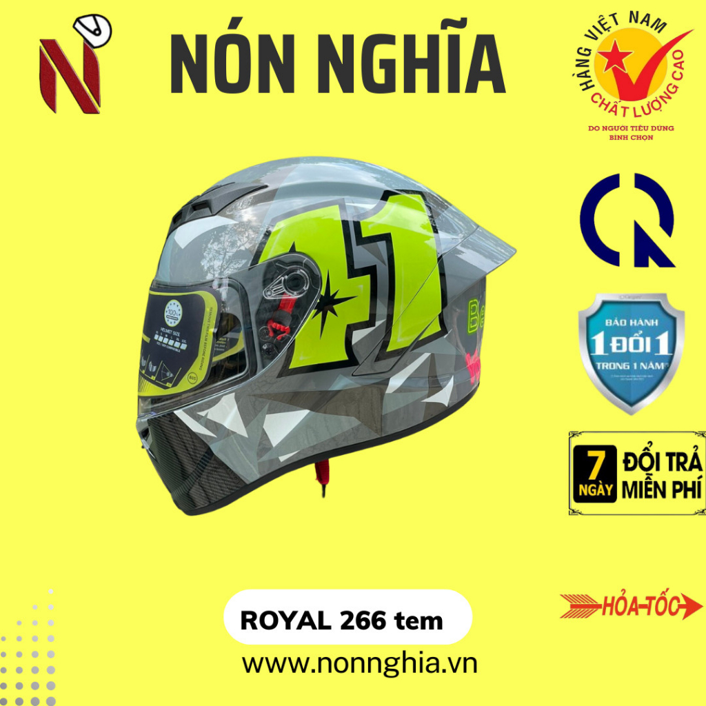 Royal 266 fullface 2 kính