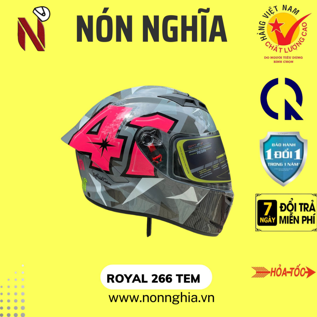 Royal 266 fullface 2 kính