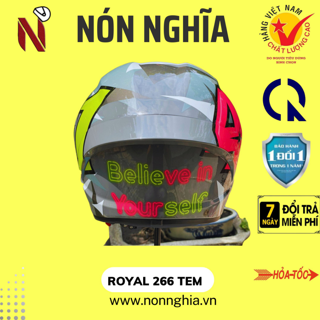 Royal 266 fullface 2 kính