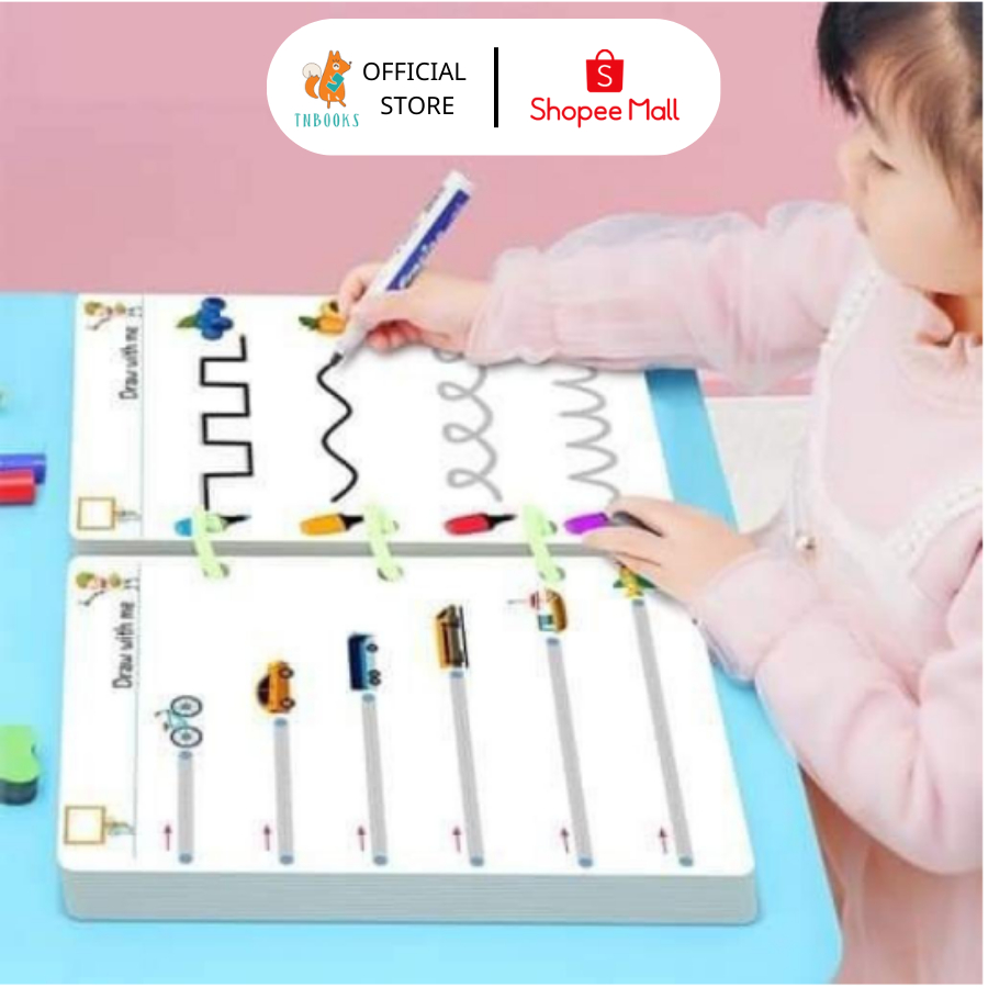 Tập tô vẽ thông minh xóa được 64 trang - Đồ chơi Giáo dục toàn diện Montessori cho bé