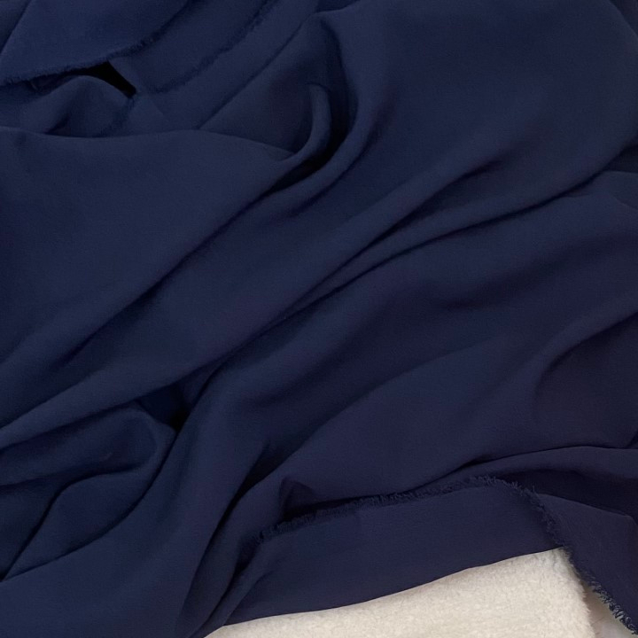 Vải Lụa Màu Xanh Đen Khổ 1m5 - Co Giãn Nhẹ, Mặt Vải Hơi Thô - May Đầm, Váy, Đồ Bộ, Làm Lót
