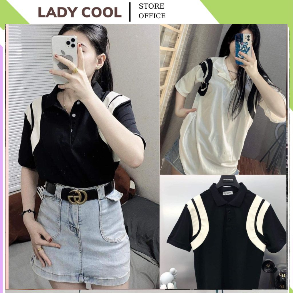 Áo polo cổ bẻ sọc vai unisex ,áo thun Form thụng đẹp nam nữ mặc được phong cách thời trang thể thao.