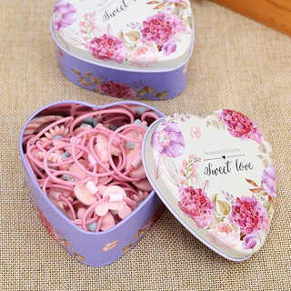 Hộp dây cột tóc hình tim  dễ thương cho bé [BUOCTOC02]