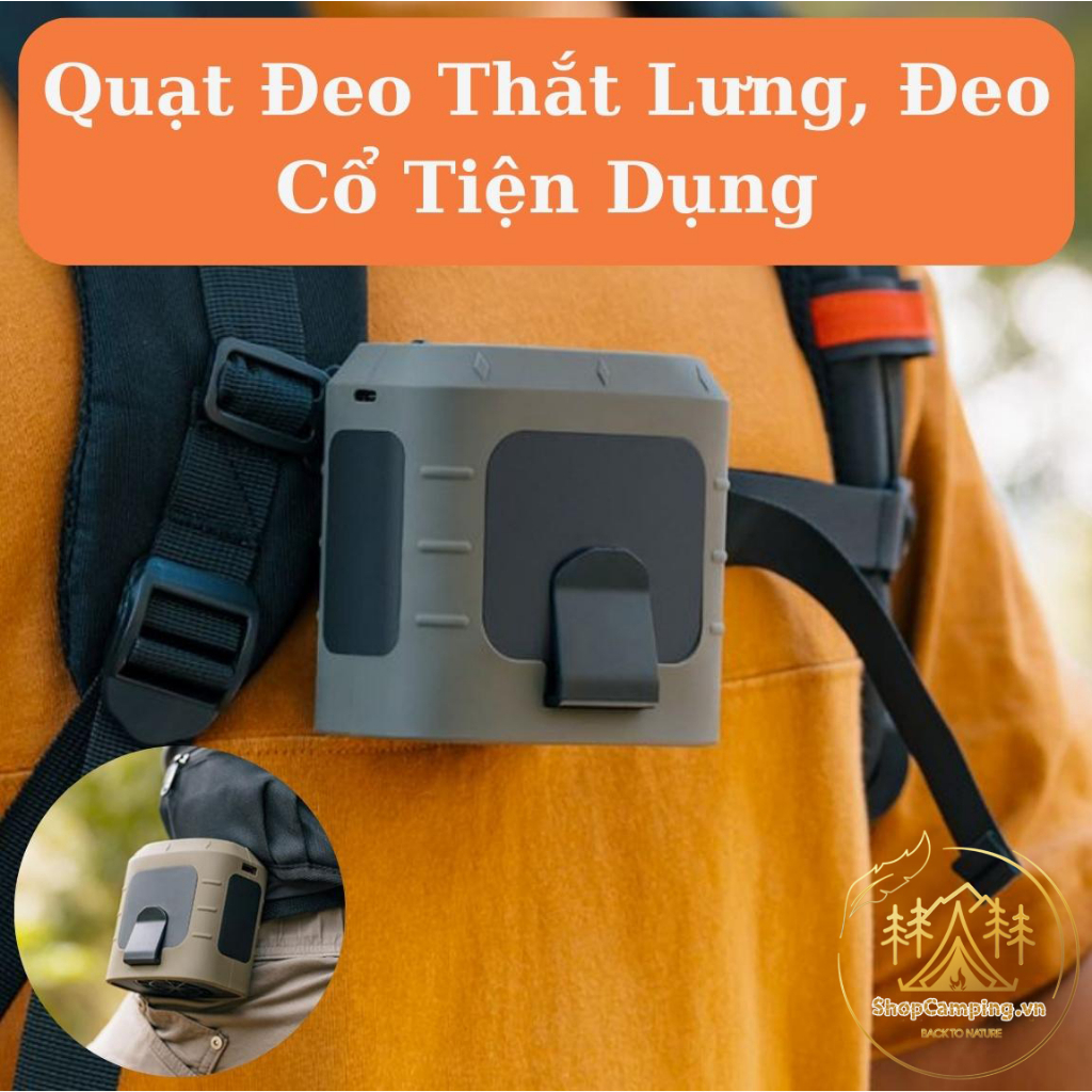 Quạt tích điện đeo cổ, đeo thắt lưng, quạt cầm tay pin 8000mAh