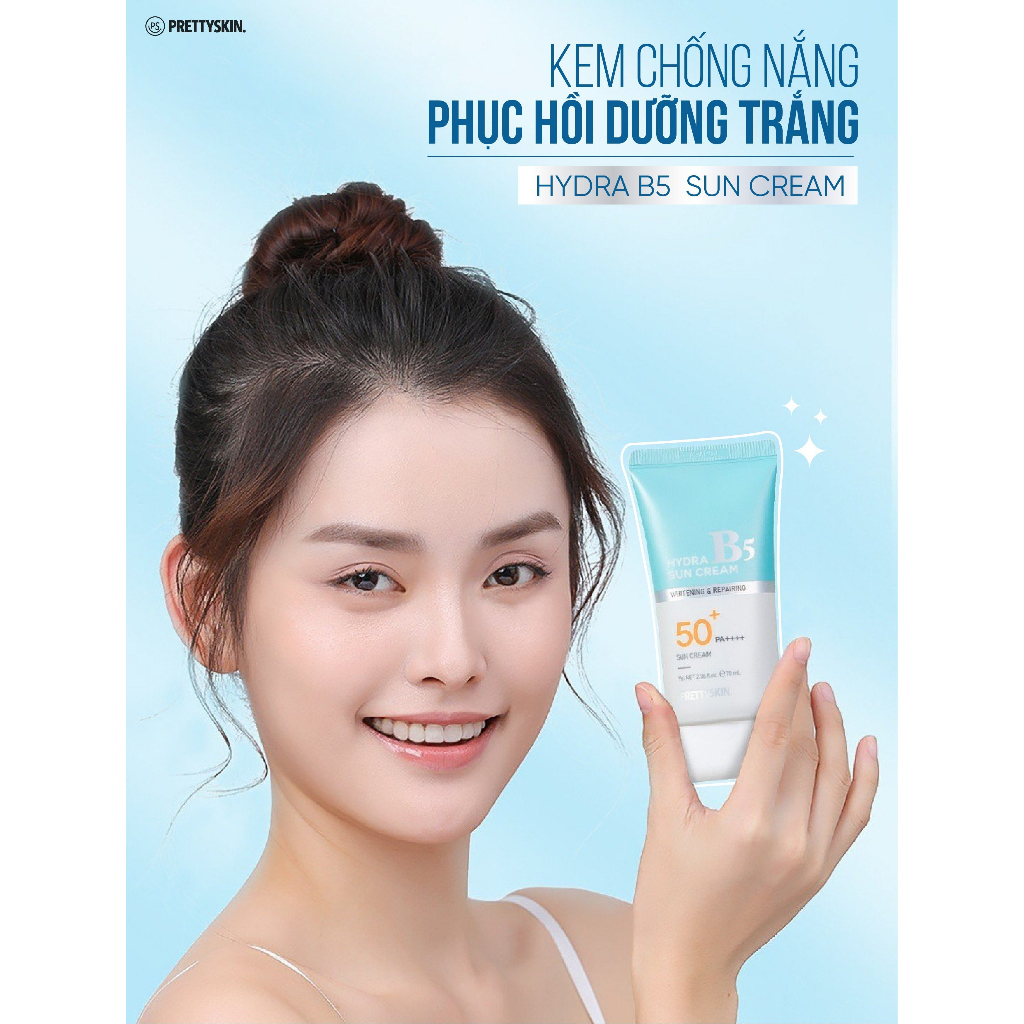Kem Chống Nắng Phổ Rộng HYDRA B5 SUN CREAM PRETTYSKIN, Phục Hồi, Dưỡng Trắng & Dễ Thẩm Thấu SPF50+ PA++++ 70ml