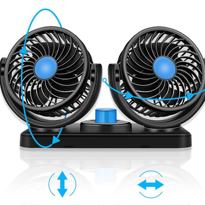 Quạt đơn và đôi xoay 360 độ giá rẻ, gió mạnh dành cho các loại xe ô tô, xe tải, quạt 5v/12v/24v