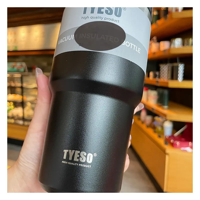 Bình giữ nhiệt nóng lạnh có tay cầm 600ml/890ml Tyeso chính hãng inox 304 sơn tĩnh điện nhiều màu sắc TS8726C/8727C