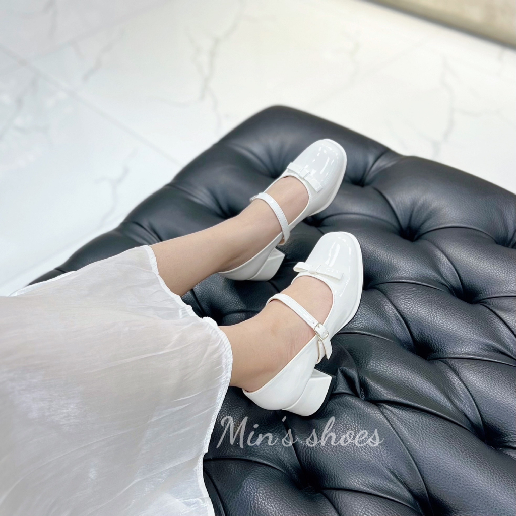 Min's Shoes - Giày Mary Jane Gót Vuông Da Bóng Cao Cấp V265