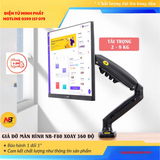 Nb–f80 /giá treo màn hình máy tính/ tay treo màn hình/ xoay 360 độ - hàng chính hãng
