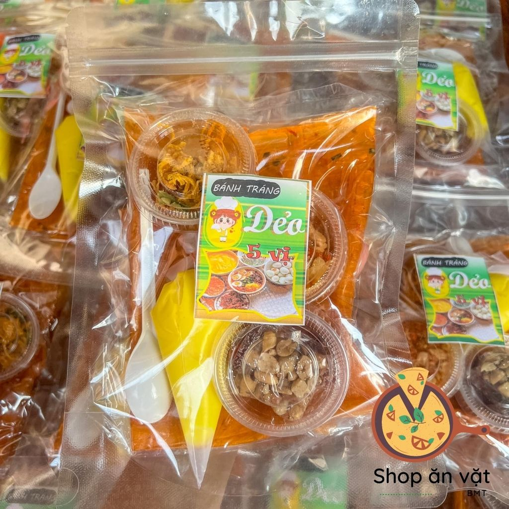 Bánh tráng phơi sương  Set bánh tráng dẻo đỏ cuộn 5 vị bơ hành phi Tây Ninh - 04100009