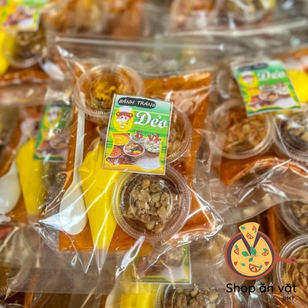 Bánh tráng phơi sương  Set bánh tráng dẻo đỏ cuộn 5 vị bơ hành phi Tây Ninh - 04100009