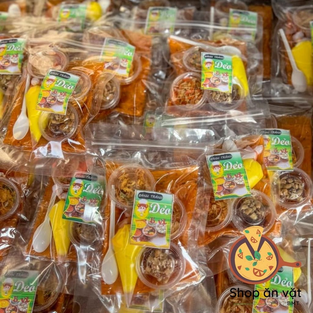 Bánh tráng phơi sương  Set bánh tráng dẻo đỏ cuộn 5 vị bơ hành phi Tây Ninh - 04100009