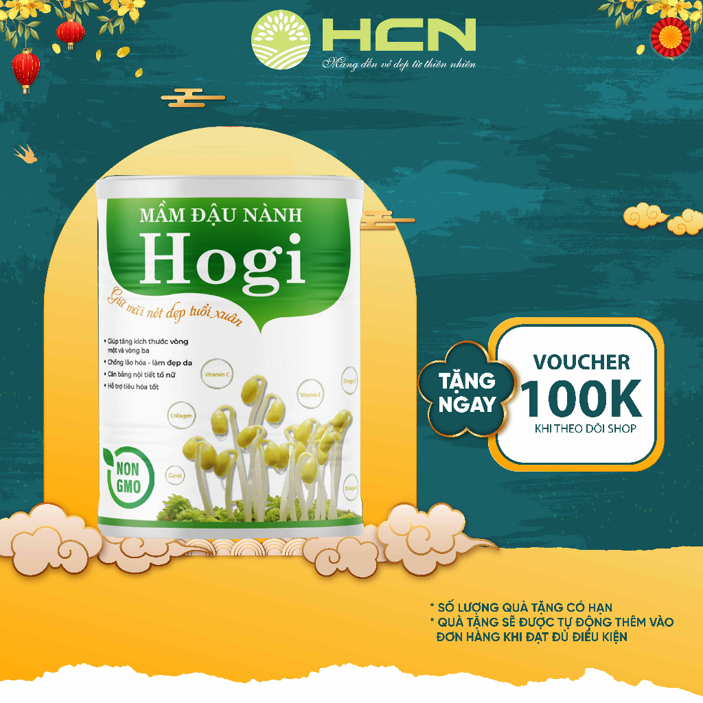 Mầm Đậu Nành Hogi Chống Lão Hoá Đẹp Da Lon 300g