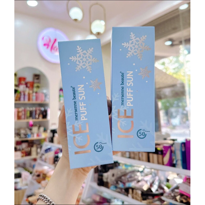 Xịt chống nắng làm mát da Ice puff sun nâng tone mersene