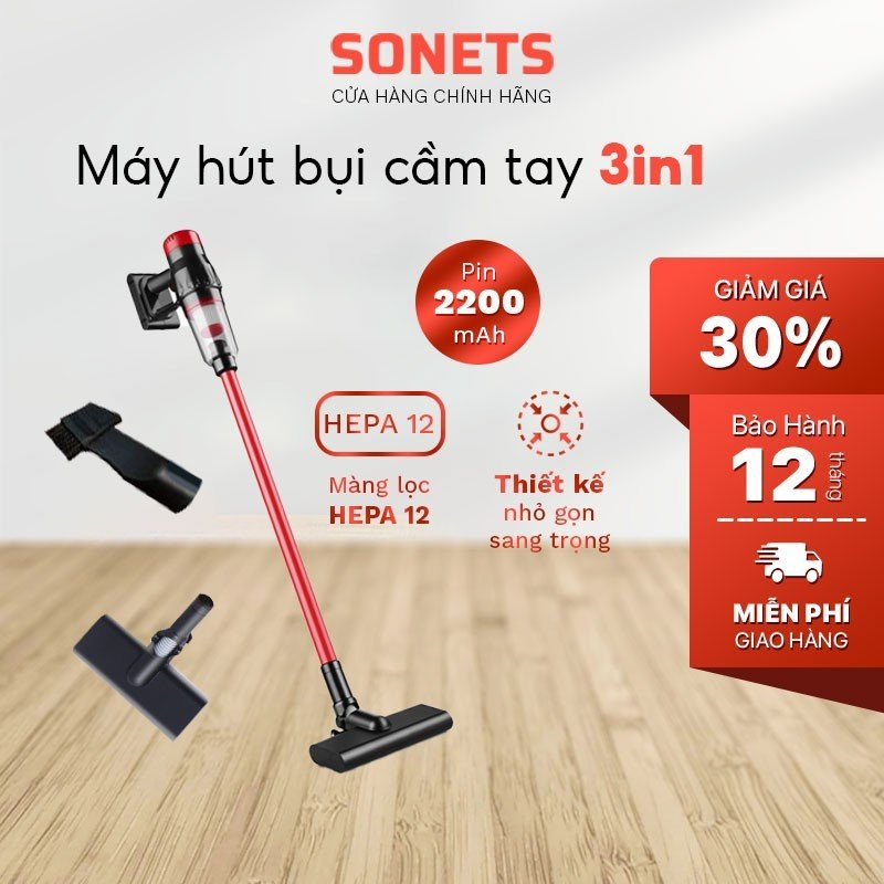 Máy Hút Bụi Cầm Tay Không Dây, Máy Hút Bụi Trong Gia Đình 3 in 1 Cao Cấp. SONETS