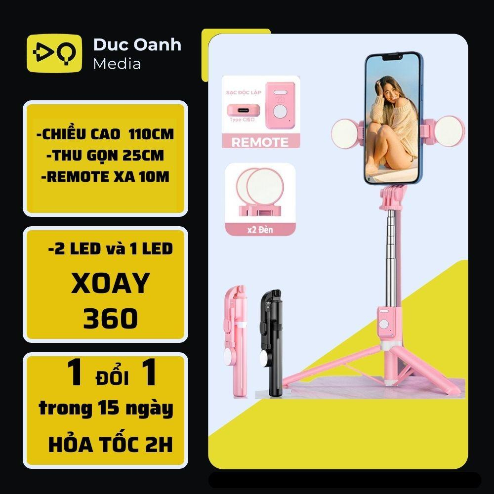Gậy chụp ảnh có đèn led tripod giá đỡ kẹp điện thoại cây 3 chân B-11s để tự sướng quay hình video selfie livestream