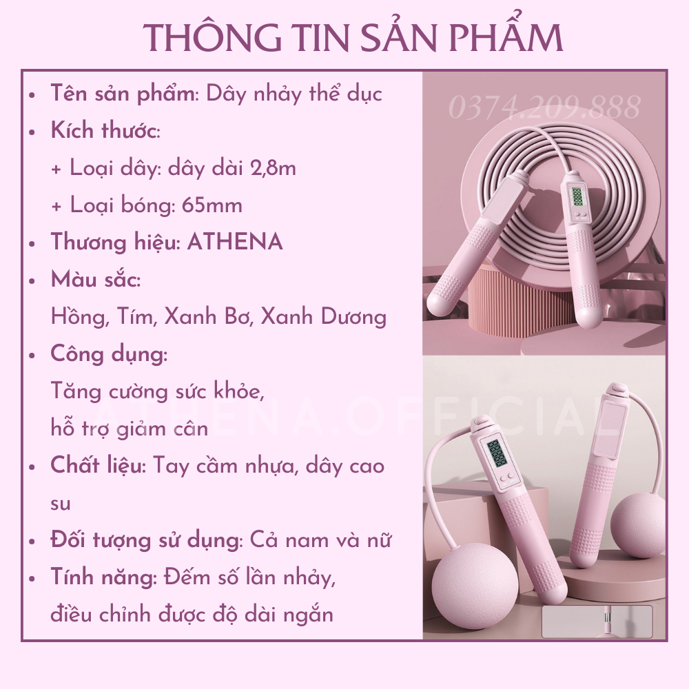 Dây Nhảy Không Dây Dây Nhảy thể Dục Tự Động Đếm Số Vòng Hỗ Trợ Giảm Câ