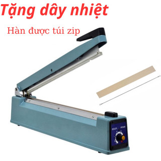 Máy hàn miệng túi dập tay pfs 40cm vỏ sắt, hàn nhiều chất liệu túi khác nhau, bảo quản thực phẩm đa năng