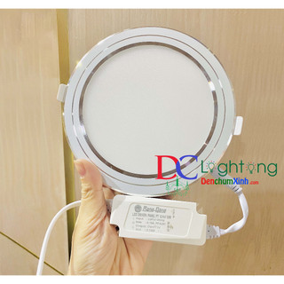 Đèn led panel âm trần rạng đông đổi màu 3 chế độ pt05 7w ,9w, 12w- viền bạc - viền vàng