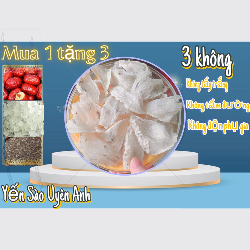 100g chân yến thô siêu to siêu it lông (loại 1)(tặng kèm nguyên liệu chưng gồm. đường phèn, táo đỏ , hạt chia , nhíp)