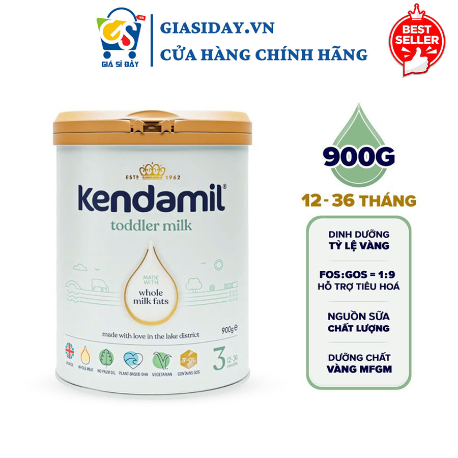 [Date 2024] Sữa Kendamil Nguyên Kem Số 3 - Sữa Bột Công Thức 900g