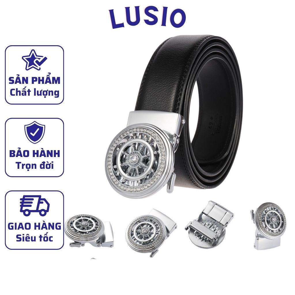 Thắt lưng nam da bò mặt xoay cao cấp kết hợp khóa tự động - TLX