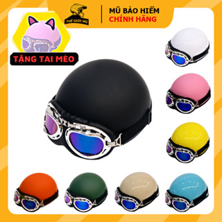 Mũ bảo hiểm nửa đầu kính phi công và kính uv,nón bảo hiểm 1/2 Cao Cấp có kính dễ thương nhiều màu cho nam nữ_thegioimu