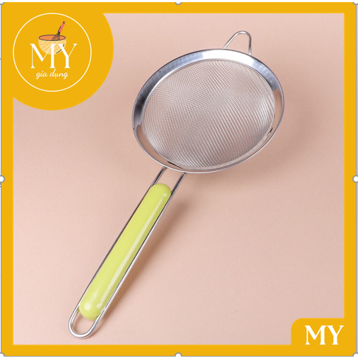 Ray lọc-lọc cháo - lọc nước cốt dừa inox cán nhựa xanh
