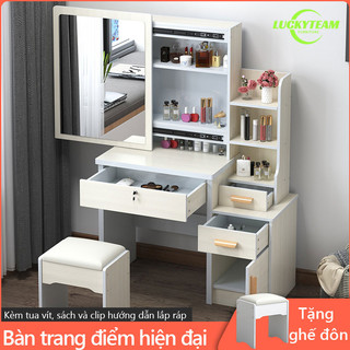 Bàn trang điểm thời trang đơn giản hiện đại tủ lưu trữ đa năng Bàn trang điểm đơn giản bằng gỗ - YB12