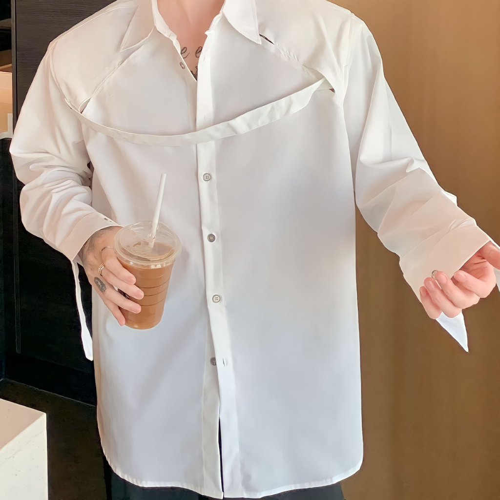 Áo sơmi nam hàn quốc from rộng đẹp s47