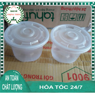 Thố/ Hộp nhựa tròn 400ml | tiện dùng đựng cháo, đựng súp...(25c + nắp)