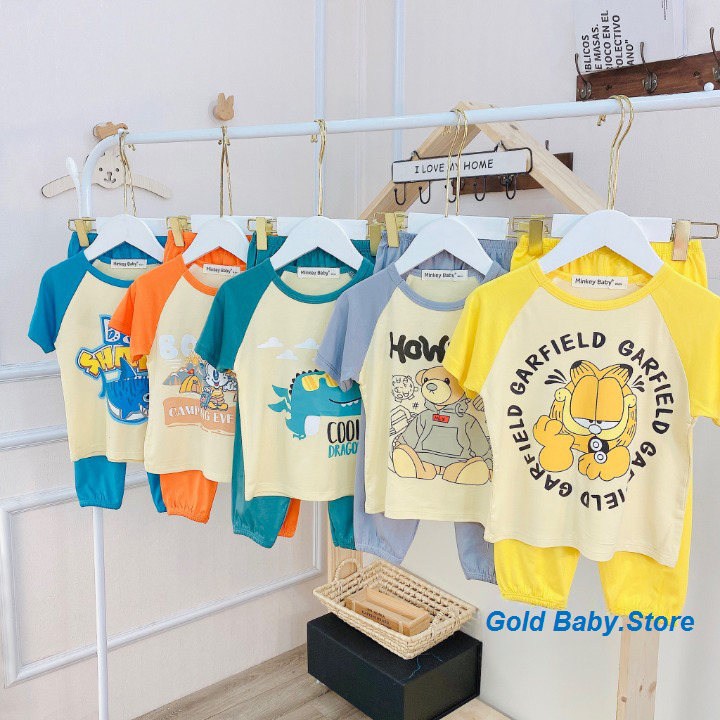 FULL SIZE (10-26kg) Bộ Áo Ngắn Quần Alibaba Chất Thun Lạnh Dành Cho Bé