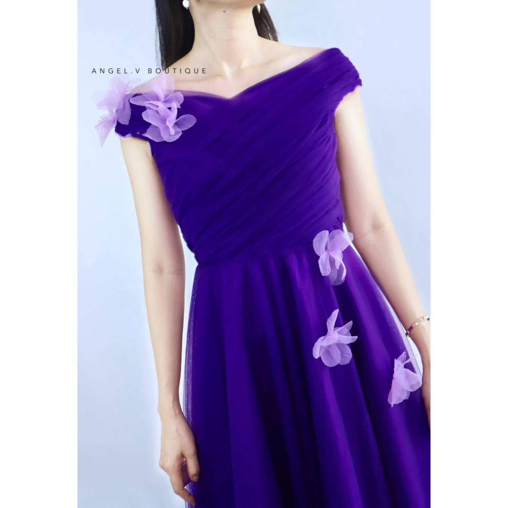 Đầm lưới tiểu thư thiết kế cao