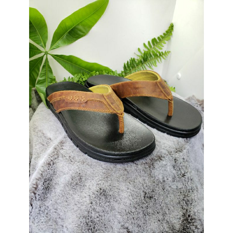 dép kẹp da đen bò đế doctor siêu nhẹ