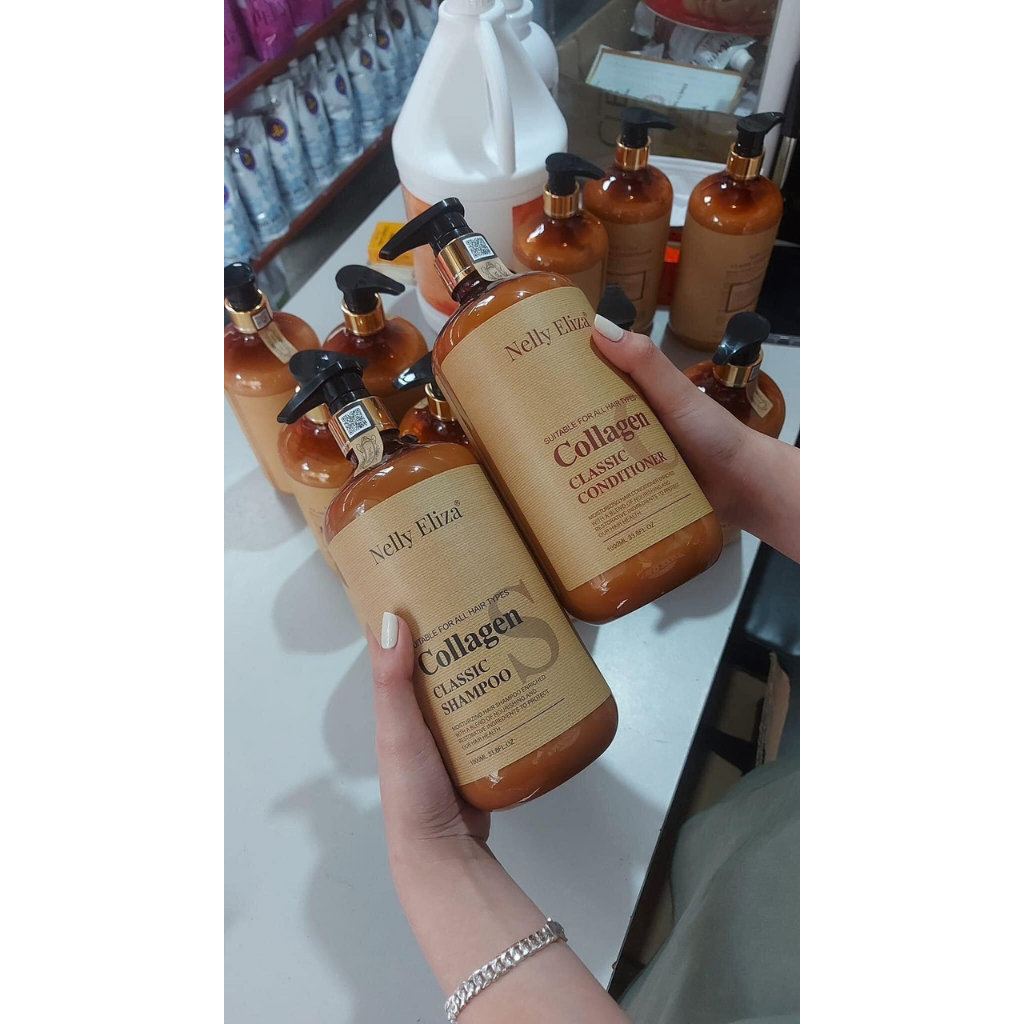 Bộ đôi dầu gội dầu xả Nelly Eliza Collagen Classic 1000ml chính hãng