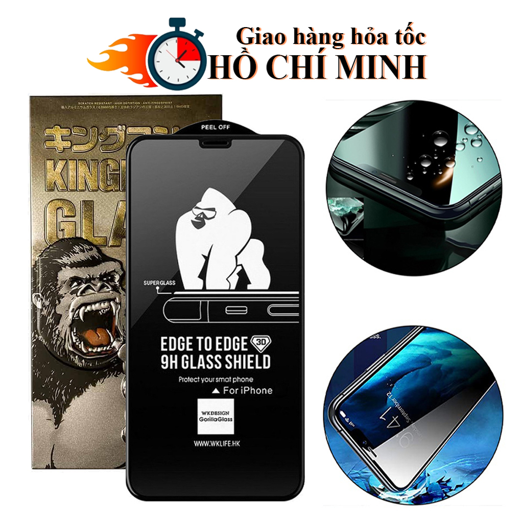 Kính cường lực iphone KingKong full màn 6/6s/6plus/6splus/7/8/7plus/8plus/x/xs/xsmax/11/12/13/14/pro/promax [WK-3D]