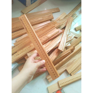 Thước gỗ đăng minh 30cm giáo viên - gỗ sồi
