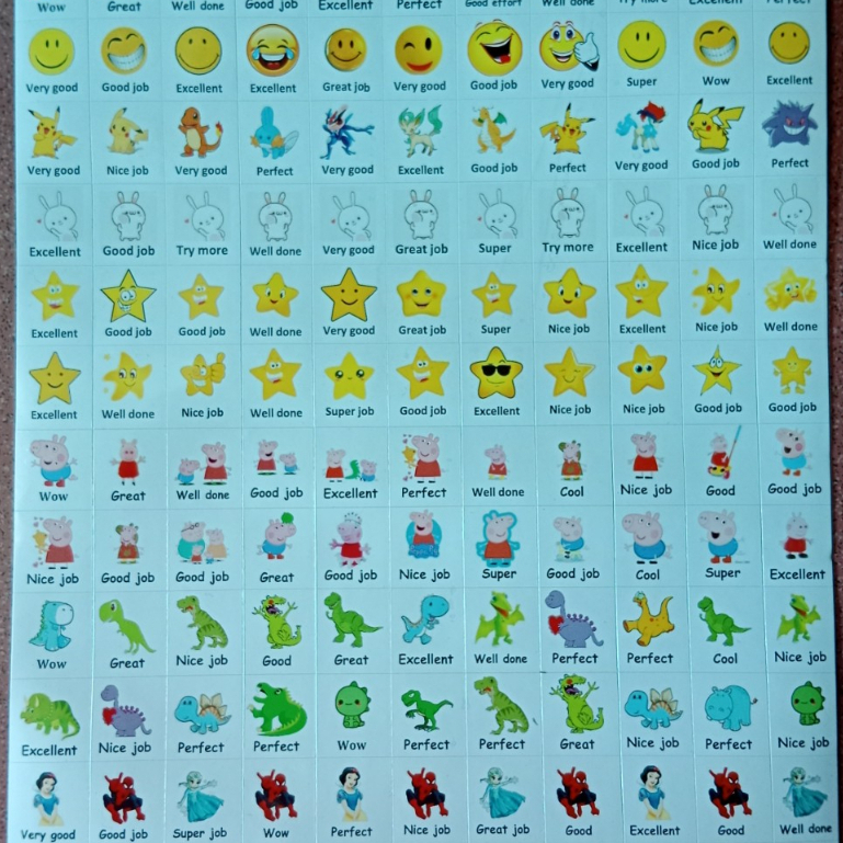 Sticker Tiếng anh "ĐA DẠNG MẪU 1" - Sticker khen thưởng học sinh