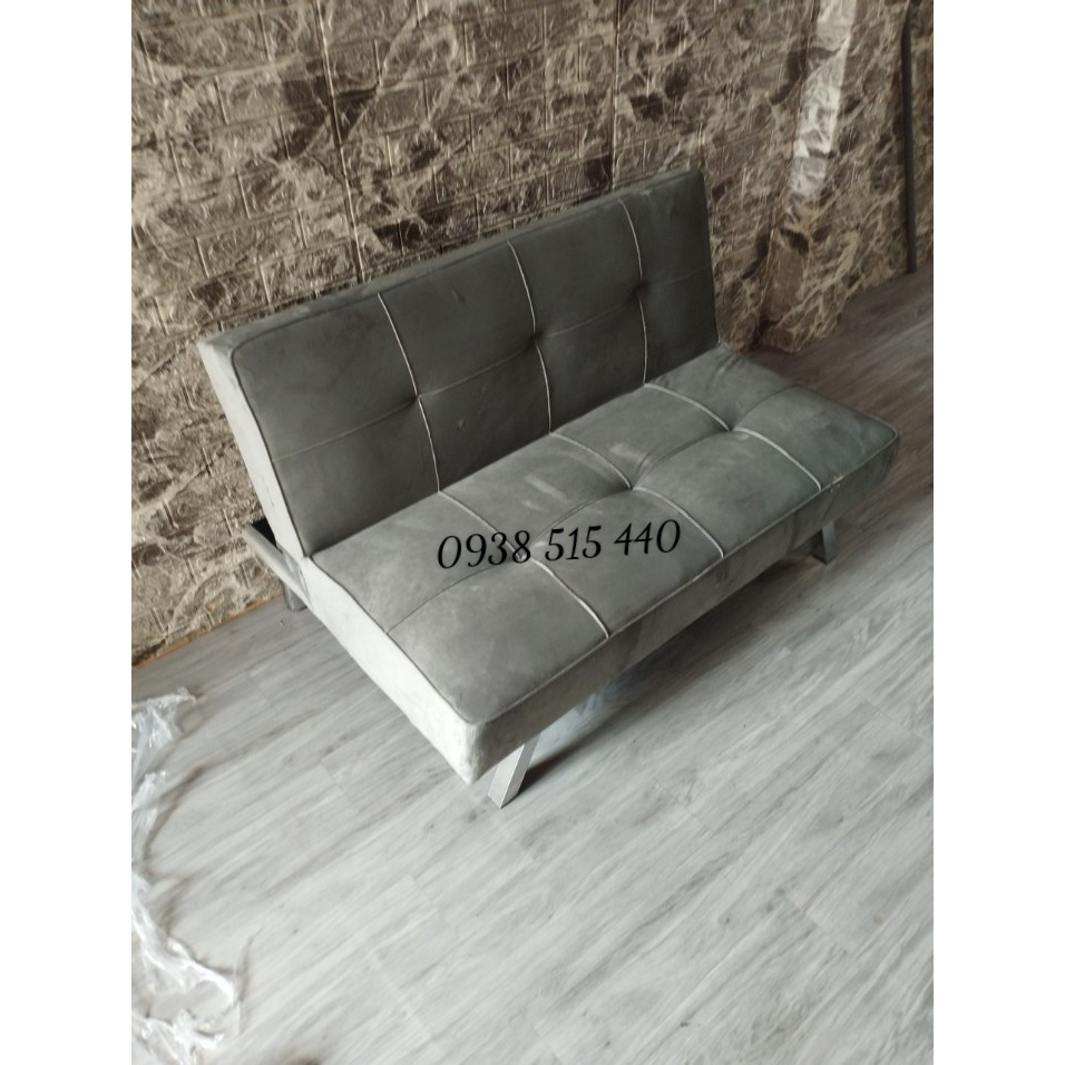 Sofa màu xám lông chuột chất nhung mịn, sofa chân sắt mini 1m2 vải bố,da, nhung cho chung cư,căn hộ