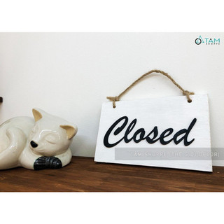 Bảng treo cửa OPen/ Closed trắng đen đơn giản