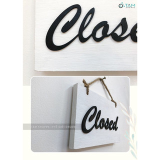 Bảng treo cửa OPen/ Closed trắng đen đơn giản