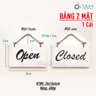 Bảng treo cửa OPen/ Closed trắng đen TAN
